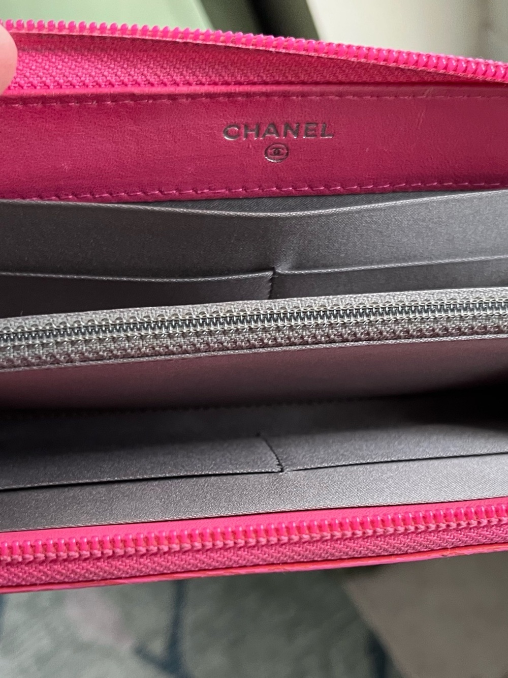 Chanel Pink Quilted Patent Leather Zip Wallet - Picture 13 of 13